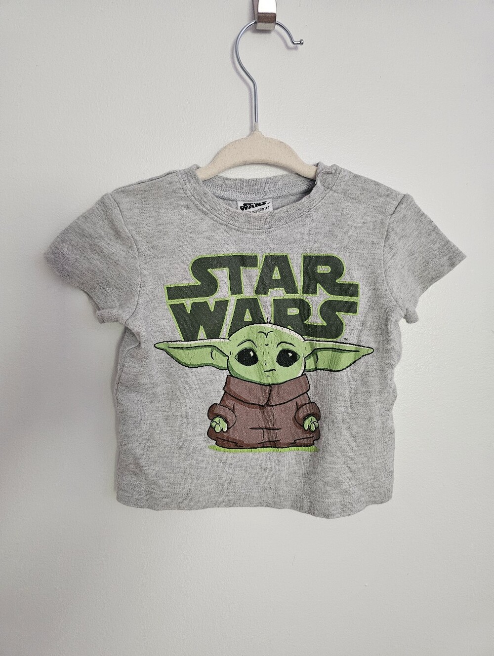 🧸4/20$ Star Wars T-Shirt Baby Size 6M Baby Yoda Gray Tee